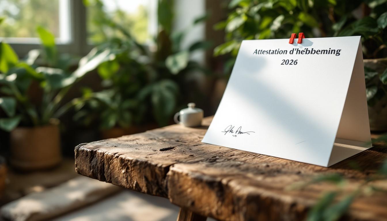 Attestation d'hébergement Word gratuite et conforme 2026